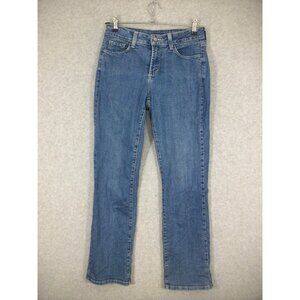 NYDJ Women's Jeans Medium Wash Mid Rise Rhinestone Lift Tuck Shaping 4P USA